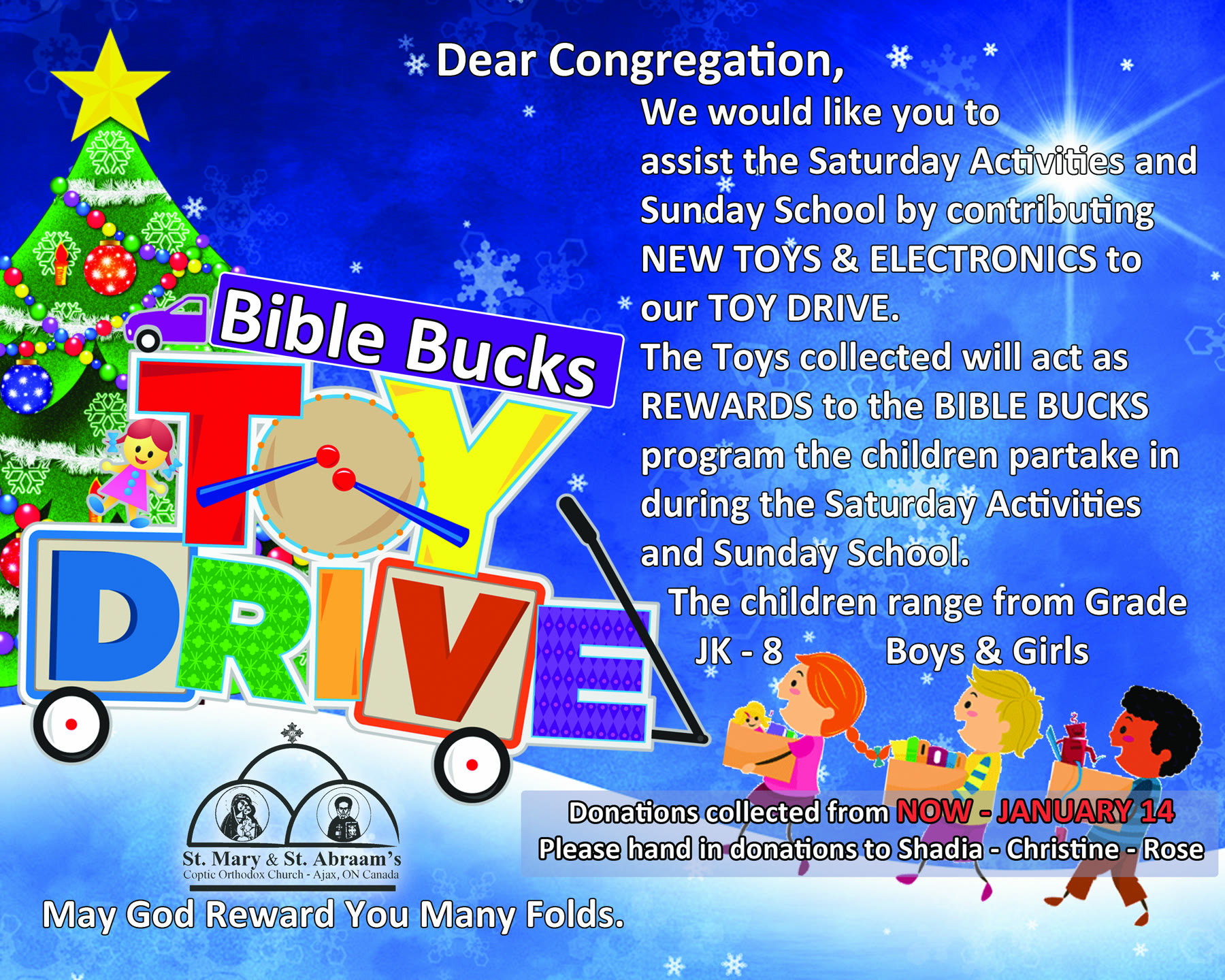 Bible Bucks Toy Drive
