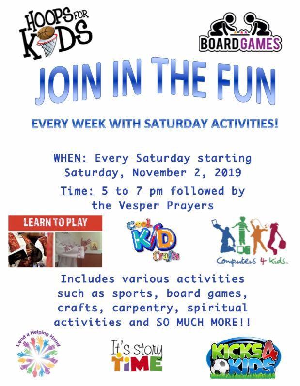 Saturday Activities - 2019/2020