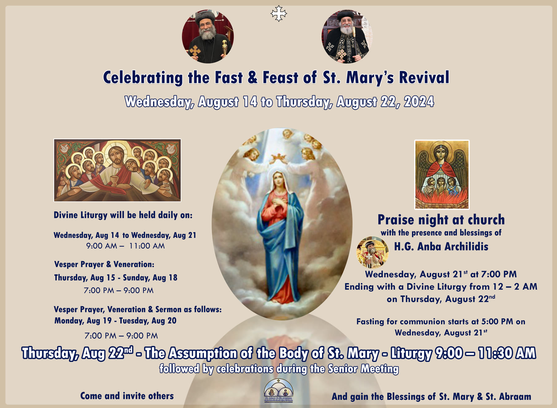 Fast & Feast of St. Mary