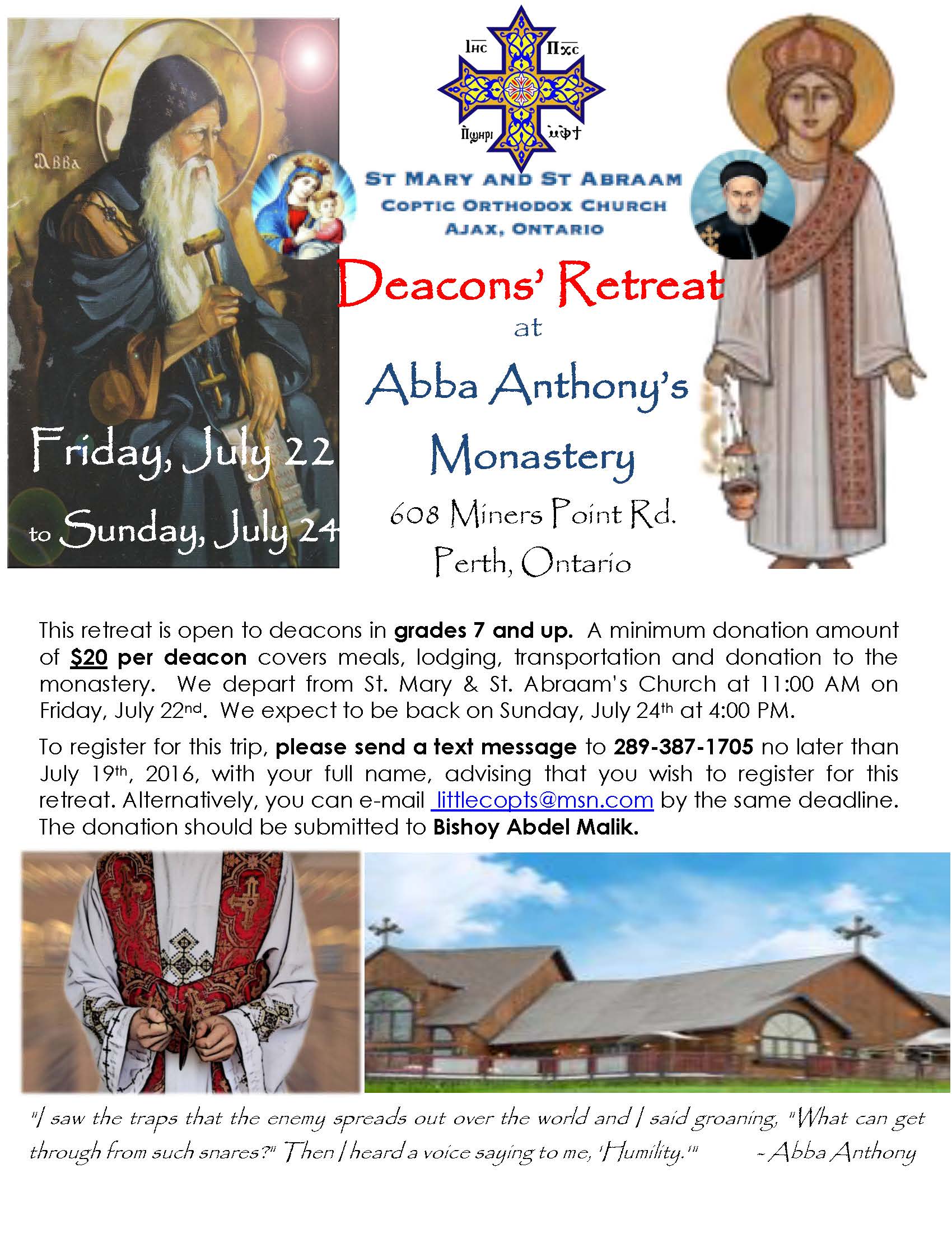Deacons' Retreat July 22-24